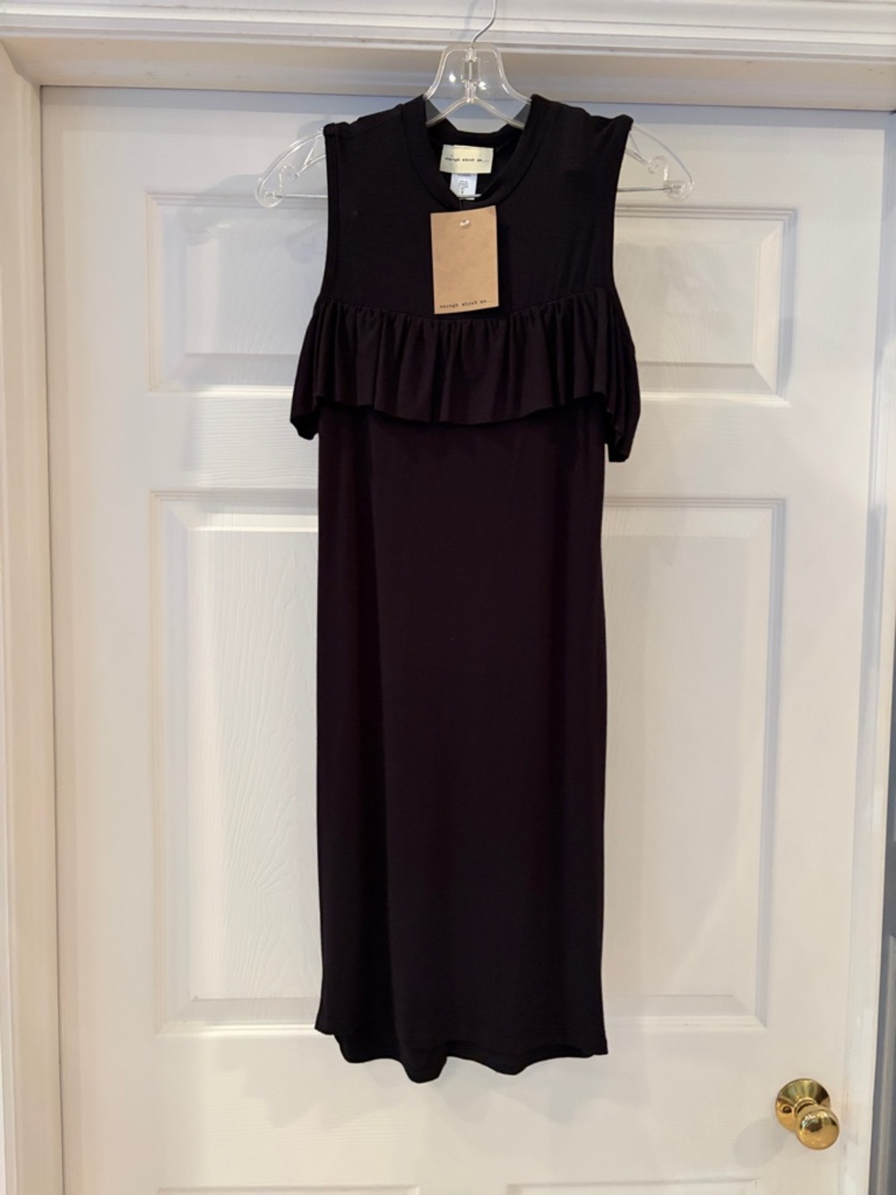 NWT enough about me size small sleeveless ruffled bodice dress